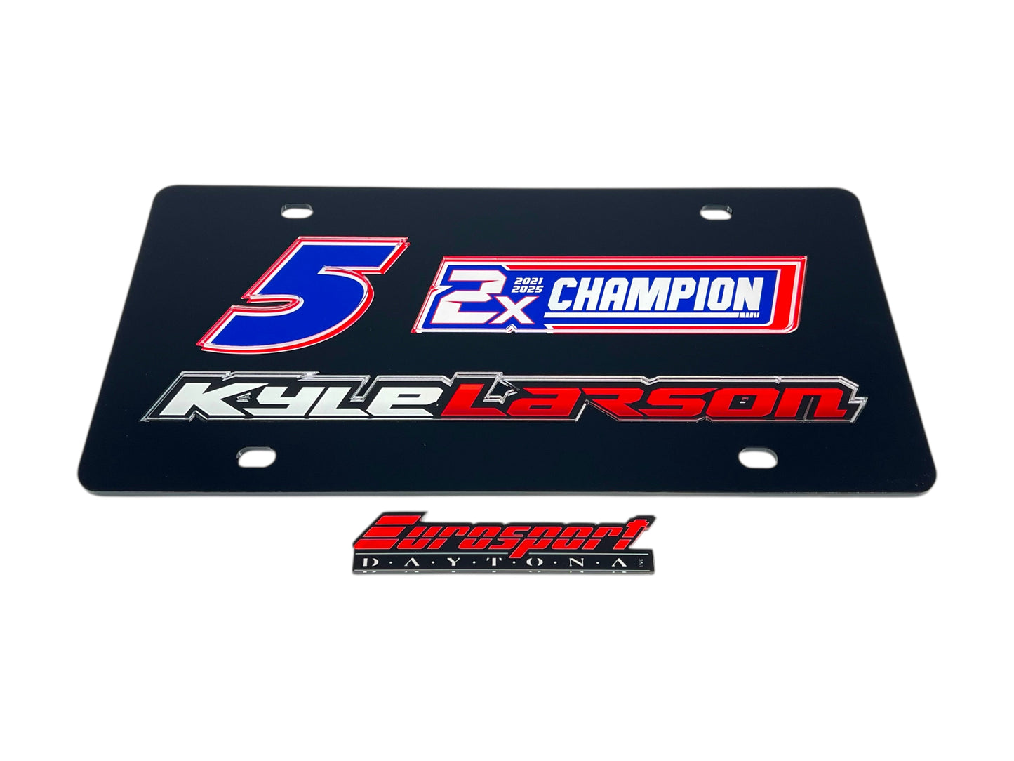 Kyle Larson #5 2X Champion Acrylic License Plate