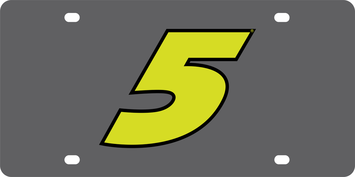 Kyle Larson #5 Fluorescent Carbon Steel License Plate