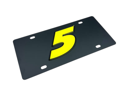Kyle Larson #5 Fluorescent Carbon Steel License Plate