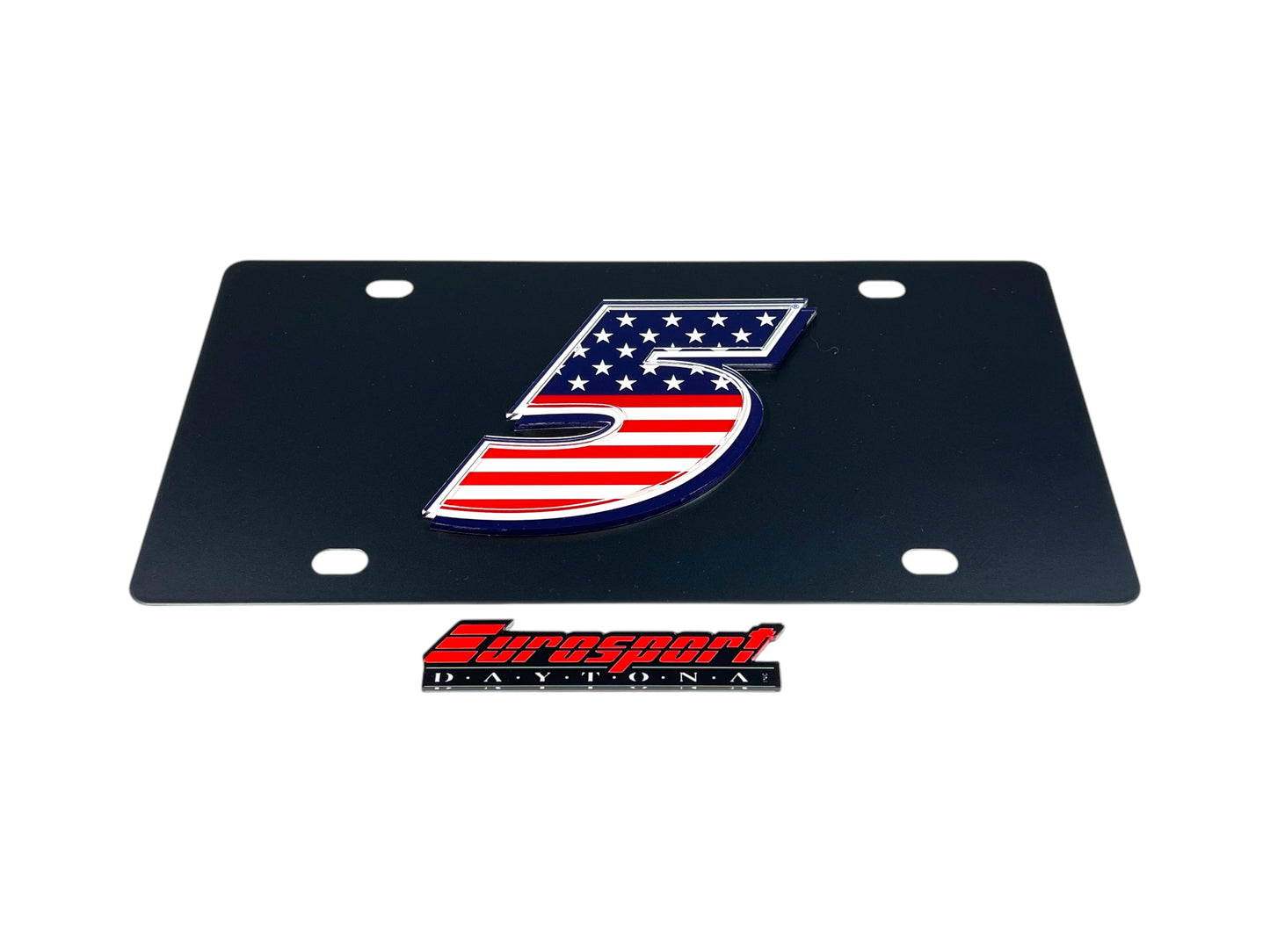 Kyle Larson #5 Patriotic Carbon Steel License Plate