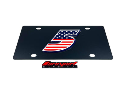 Kyle Larson #5 Patriotic Carbon Steel License Plate