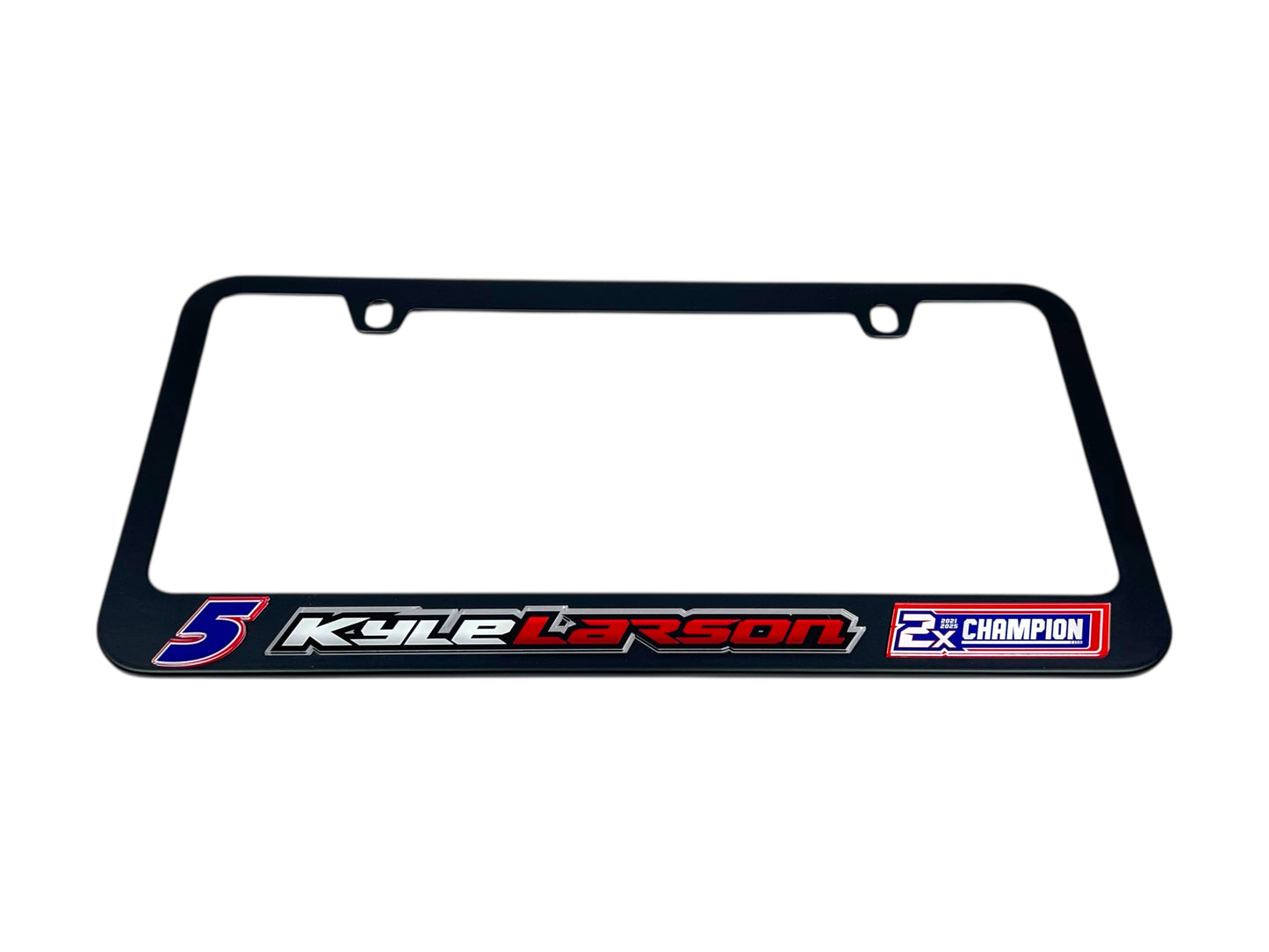 Kyle Larson #5 2X Champion Black License Plate Frame