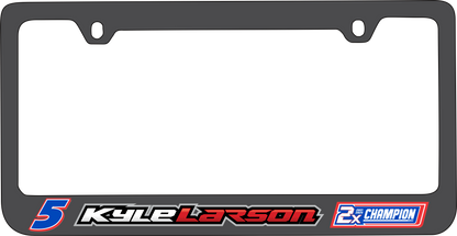 Kyle Larson #5 2X Champion Black License Plate Frame