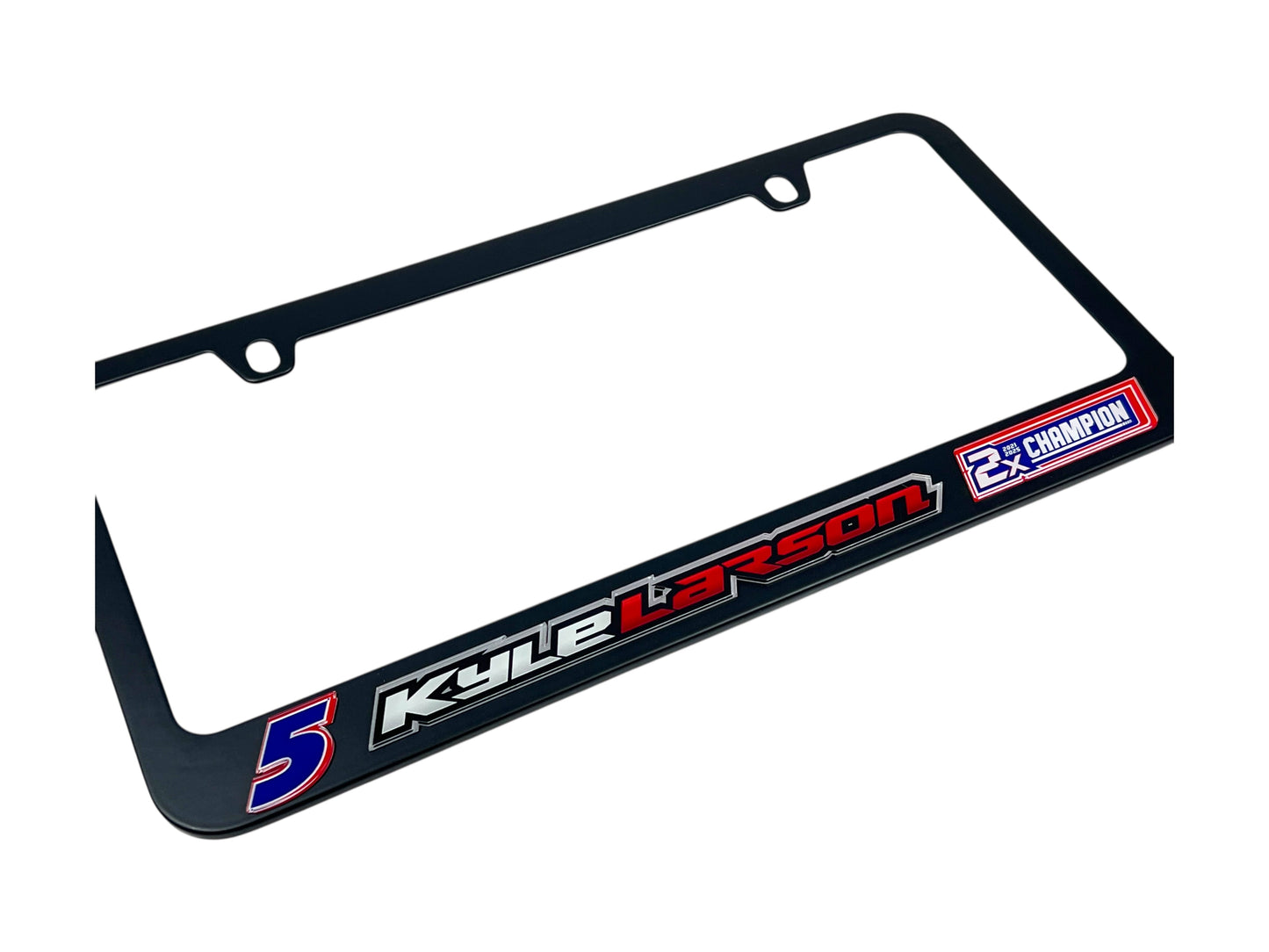 Kyle Larson #5 2X Champion Black License Plate Frame