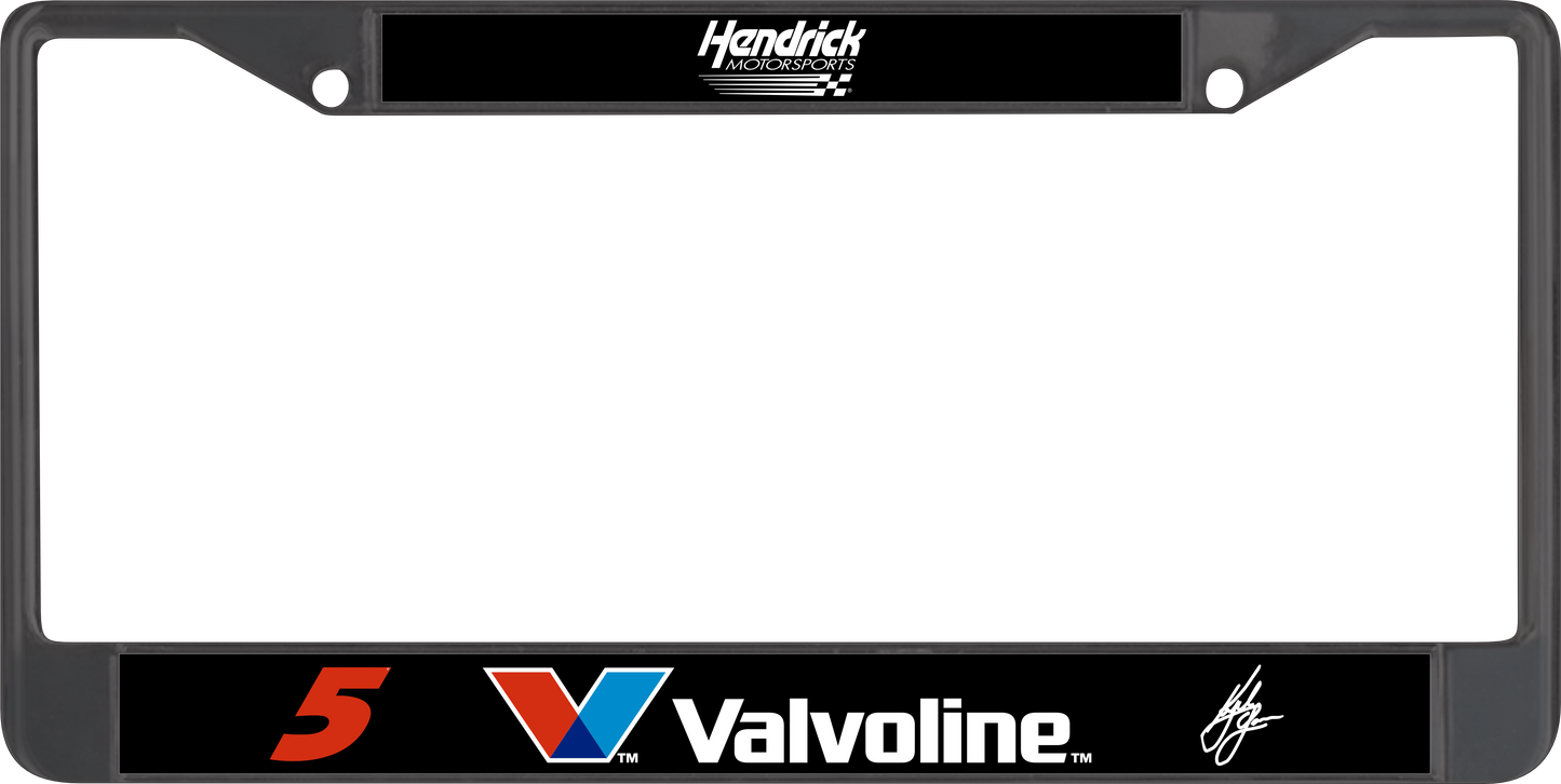 Kyle Larson #5 Valvoline Black License Plate Frame