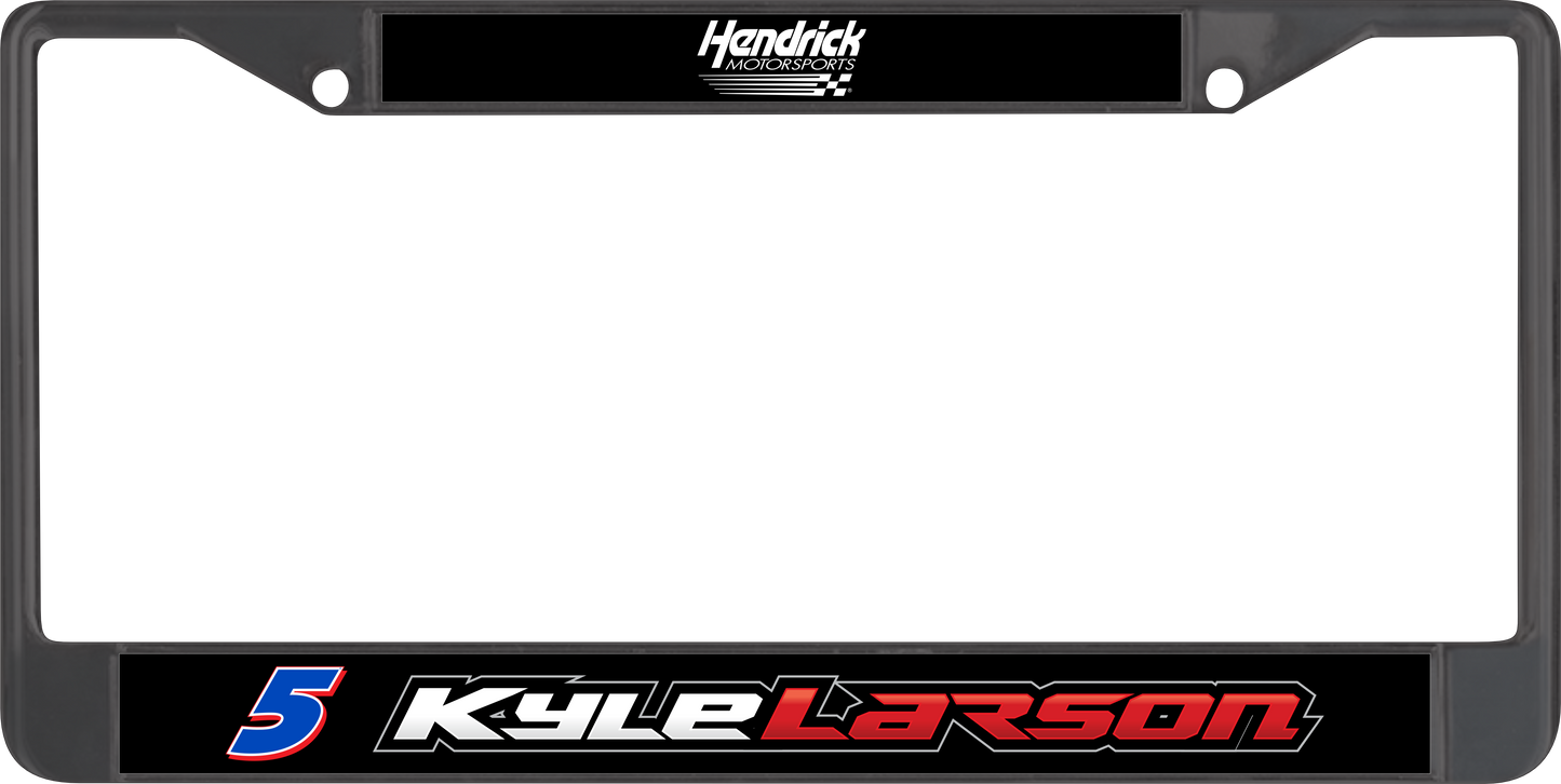 Kyle Larson #5 HendrickCars.com Name Rail Black License Plate Frame