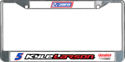 Kyle Larson #5 2X Champion Chrome License Plate Frame