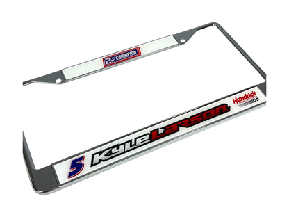 Kyle Larson #5 2X Champion Chrome License Plate Frame