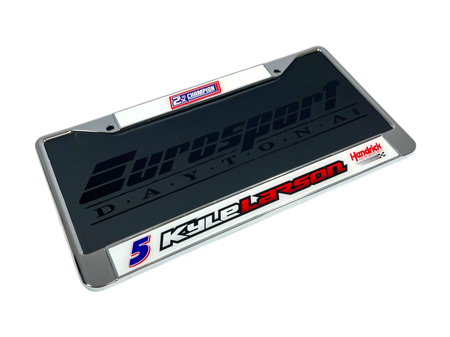 Kyle Larson #5 2X Champion Chrome License Plate Frame