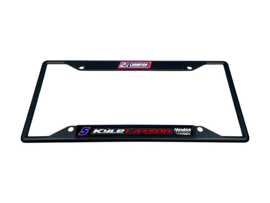Kyle Larson #5 2X Champion Black License Plate Frame