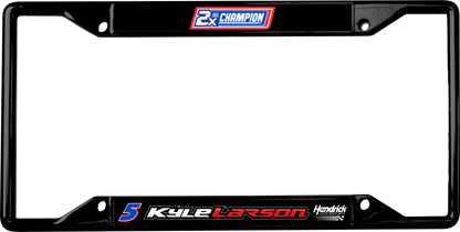 Kyle Larson #5 2X Champion Black License Plate Frame