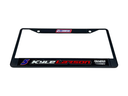 Kyle Larson #5 2X Champion Black License Plate Frame