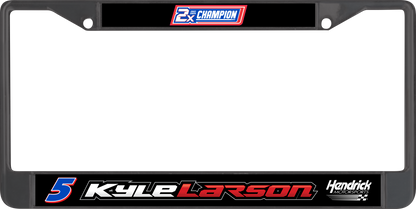Kyle Larson #5 2X Champion Black License Plate Frame