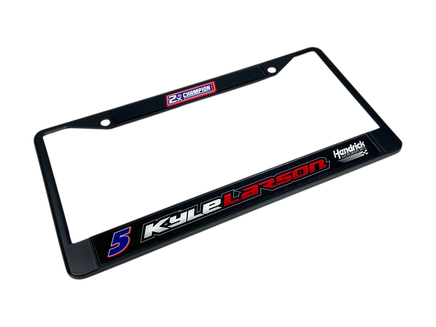 Kyle Larson #5 2X Champion Black License Plate Frame