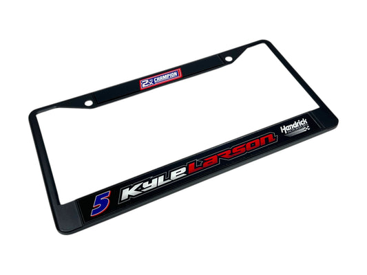 Kyle Larson #5 2X Champion Black License Plate Frame