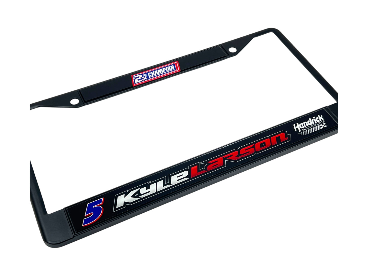 Kyle Larson #5 2X Champion Black License Plate Frame