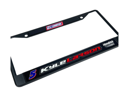 Kyle Larson #5 2X Champion Black License Plate Frame