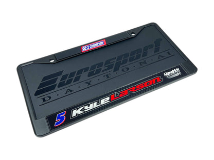 Kyle Larson #5 2X Champion Black License Plate Frame