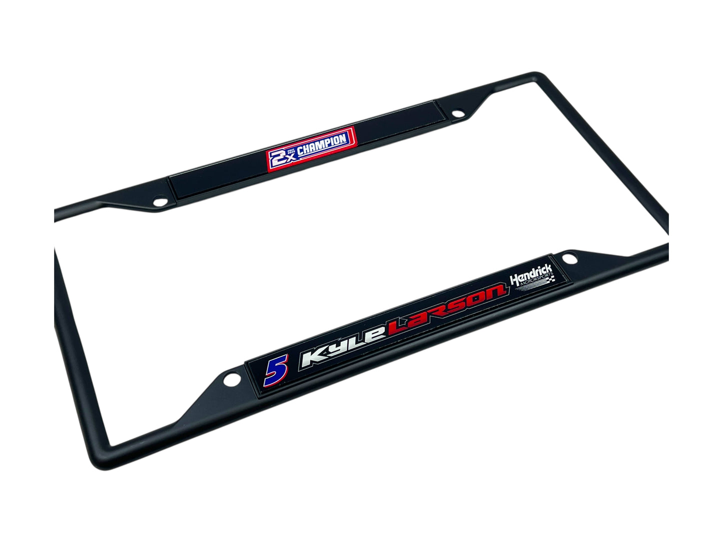 Kyle Larson #5 2X Champion Black License Plate Frame