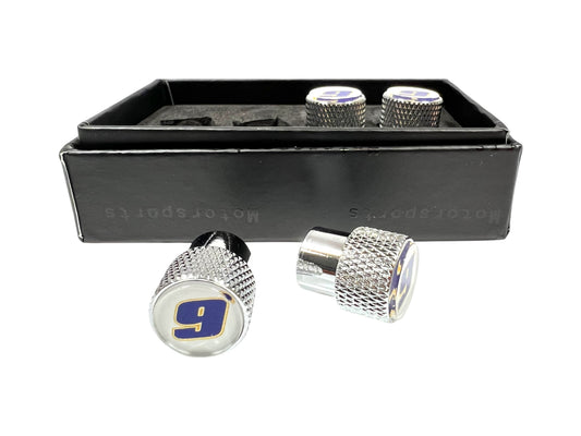 Chase Elliott #9 NAPA Chrome Knurled Valve Stem Caps