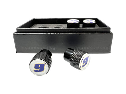 Chase Elliott #9 NAPA Black Knurled Valve Stem Caps
