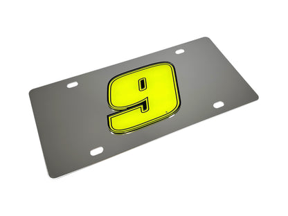 Chase Elliott #9 Fluorescent Stainless Steel License Plate