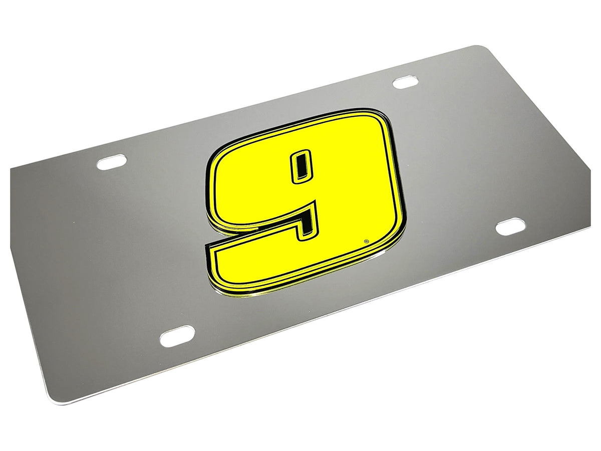 Chase Elliott #9 Fluorescent Stainless Steel License Plate