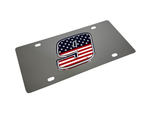 Chase Elliott #9 Patriotic Stainless Steel License Plate