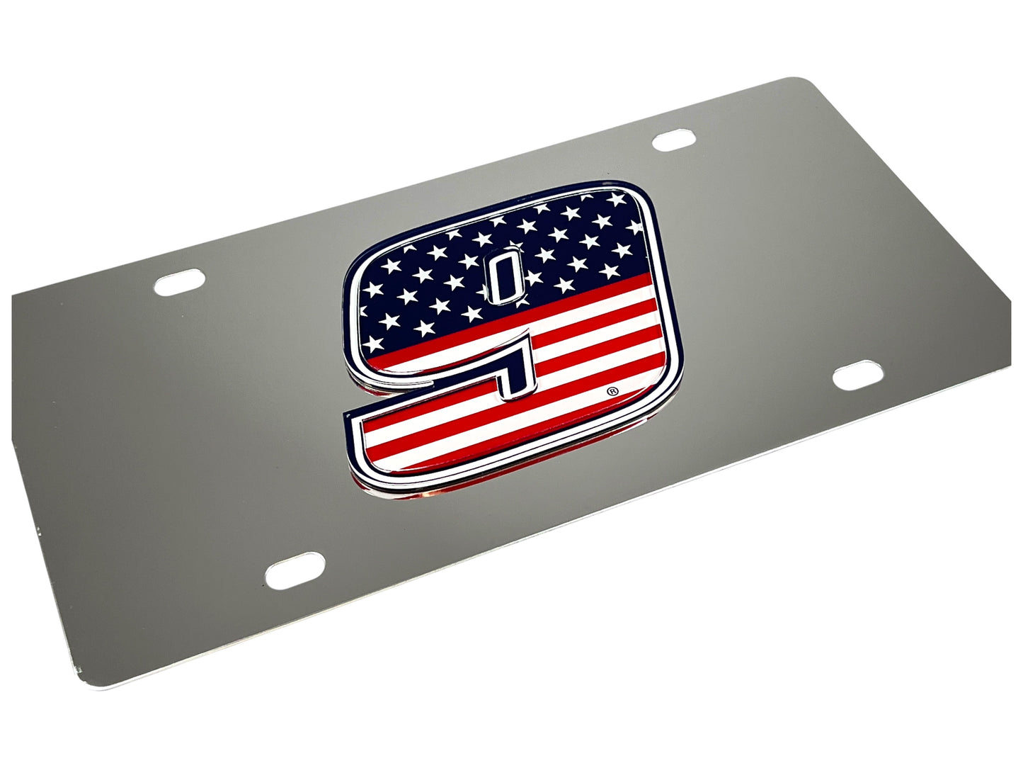 Chase Elliott #9 Patriotic Stainless Steel License Plate