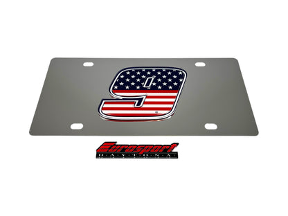Chase Elliott #9 Patriotic Stainless Steel License Plate