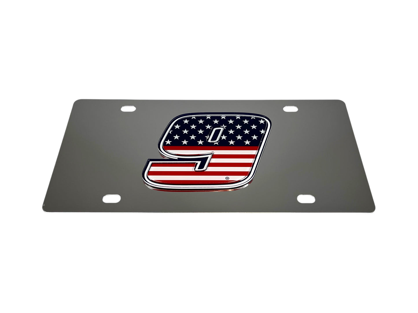 Chase Elliott #9 Patriotic Stainless Steel License Plate