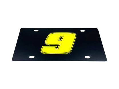 Chase Elliott #9 Fluorescent Carbon Steel License Plate