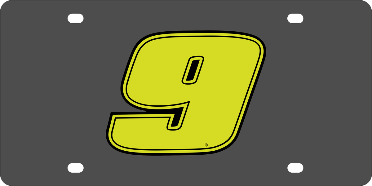 Chase Elliott #9 Fluorescent Carbon Steel License Plate