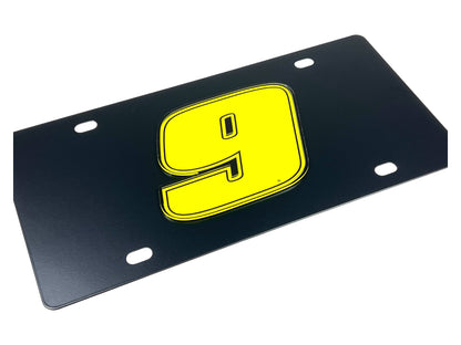 Chase Elliott #9 Fluorescent Carbon Steel License Plate