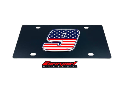 Chase Elliott #9 Patriotic Carbon Steel License Plate