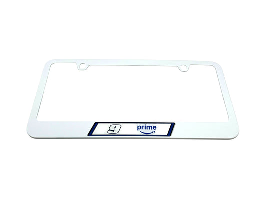 Chase Elliott #9 Amazon Prime White License Plate Frame