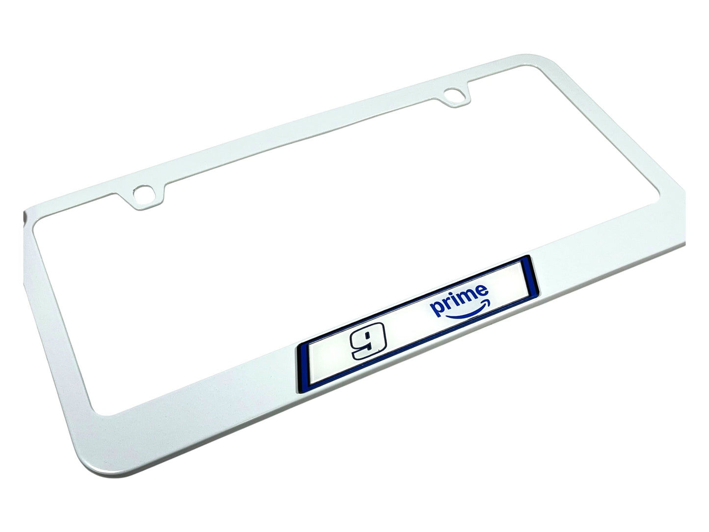 Chase Elliott #9 Amazon Prime White License Plate Frame