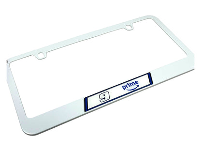 Chase Elliott #9 Amazon Prime White License Plate Frame