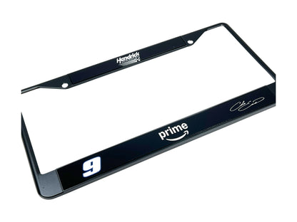 Chase Elliott #9 Amazon Prime Black License Plate Frame