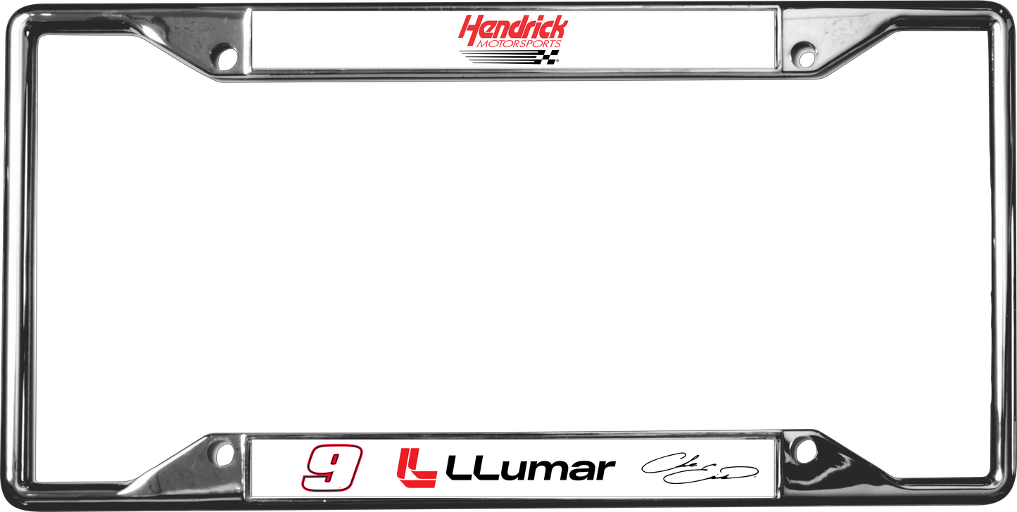 Chase Elliott #9 LLumar Chrome License Plate Frame
