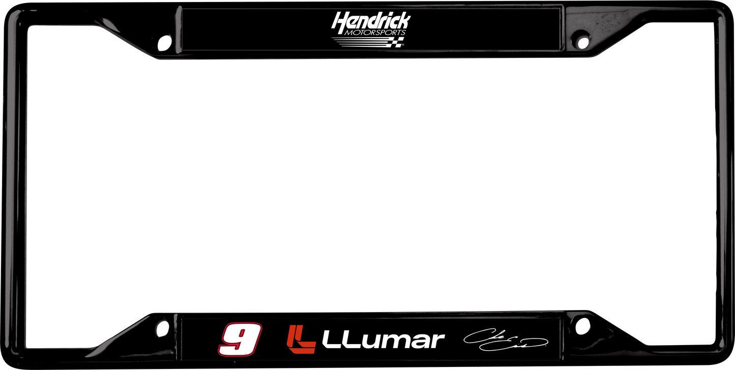 Chase Elliott #9 LLumar Black License Plate Frame