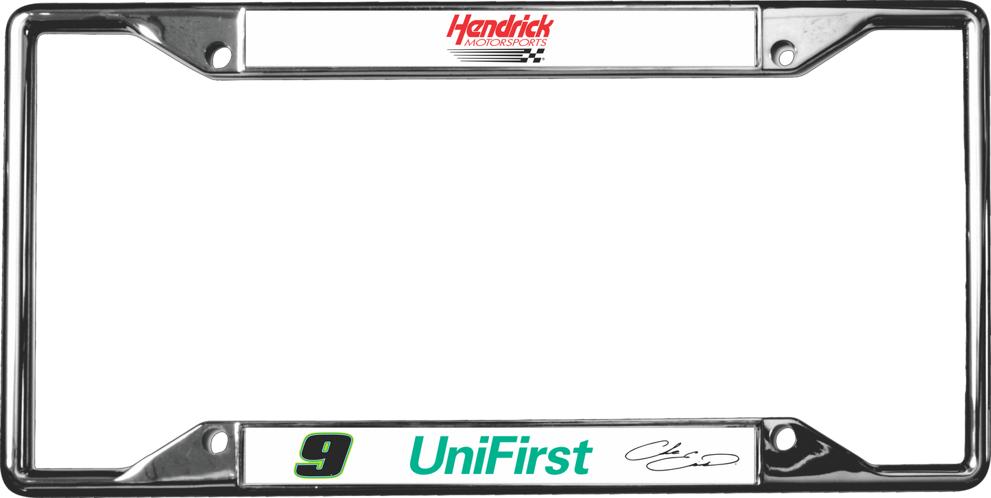 Chase Elliott #9 UniFirst Chrome License Plate Frame