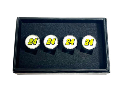 William Byron #24 Raptor Chrome Knurled Valve Stem Caps