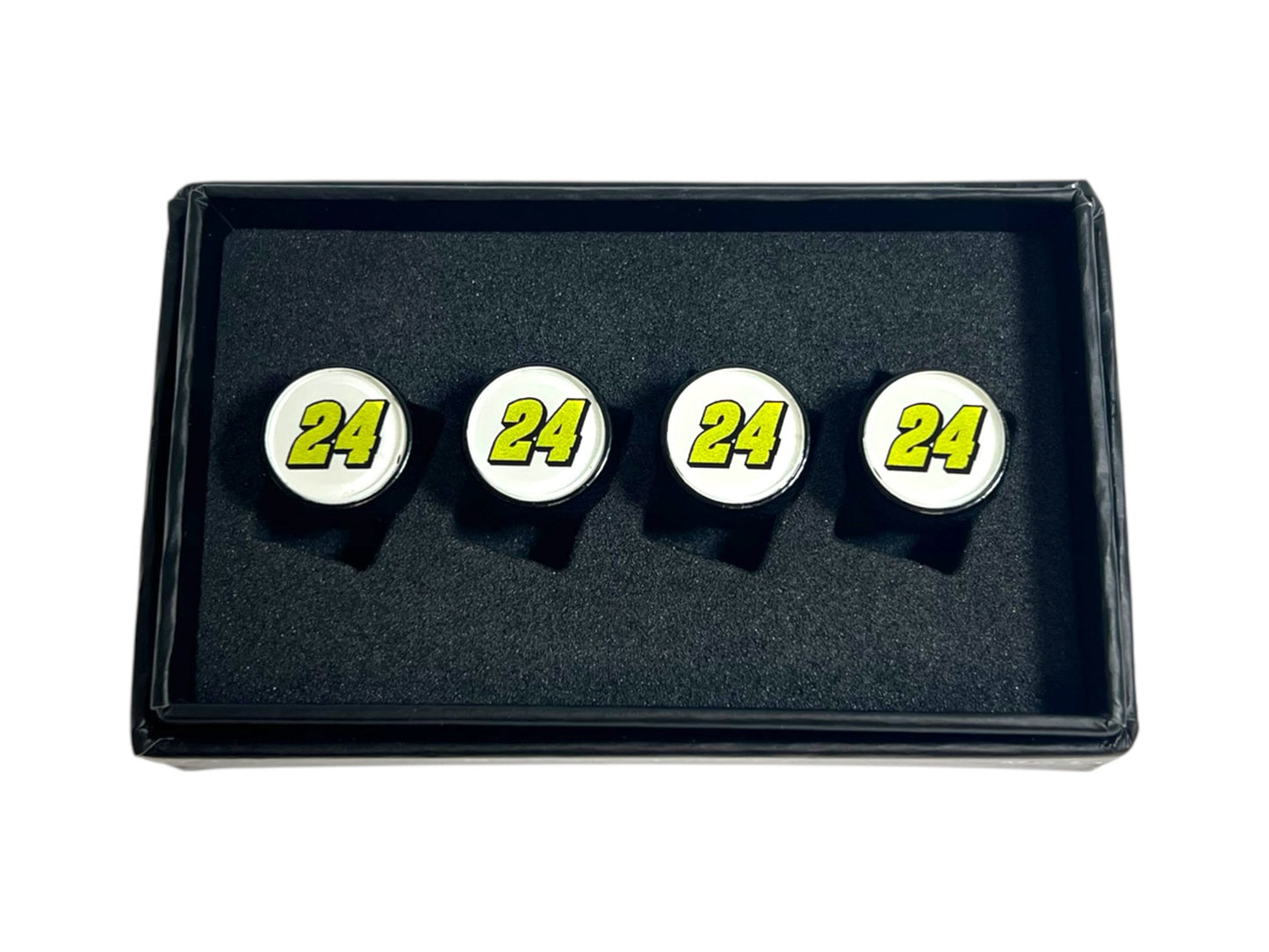William Byron #24 Raptor Black Knurled Valve Stem Caps