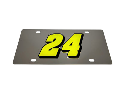 William Byron #24 Fluorescent Stainless Steel License Plate