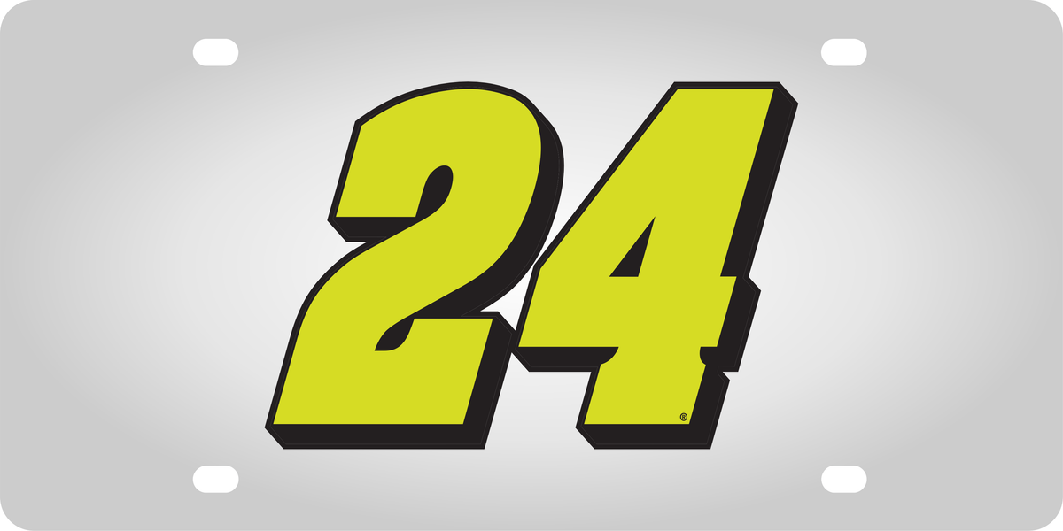 William Byron #24 Fluorescent Stainless Steel License Plate