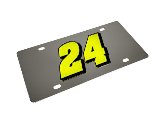 William Byron #24 Fluorescent Stainless Steel License Plate