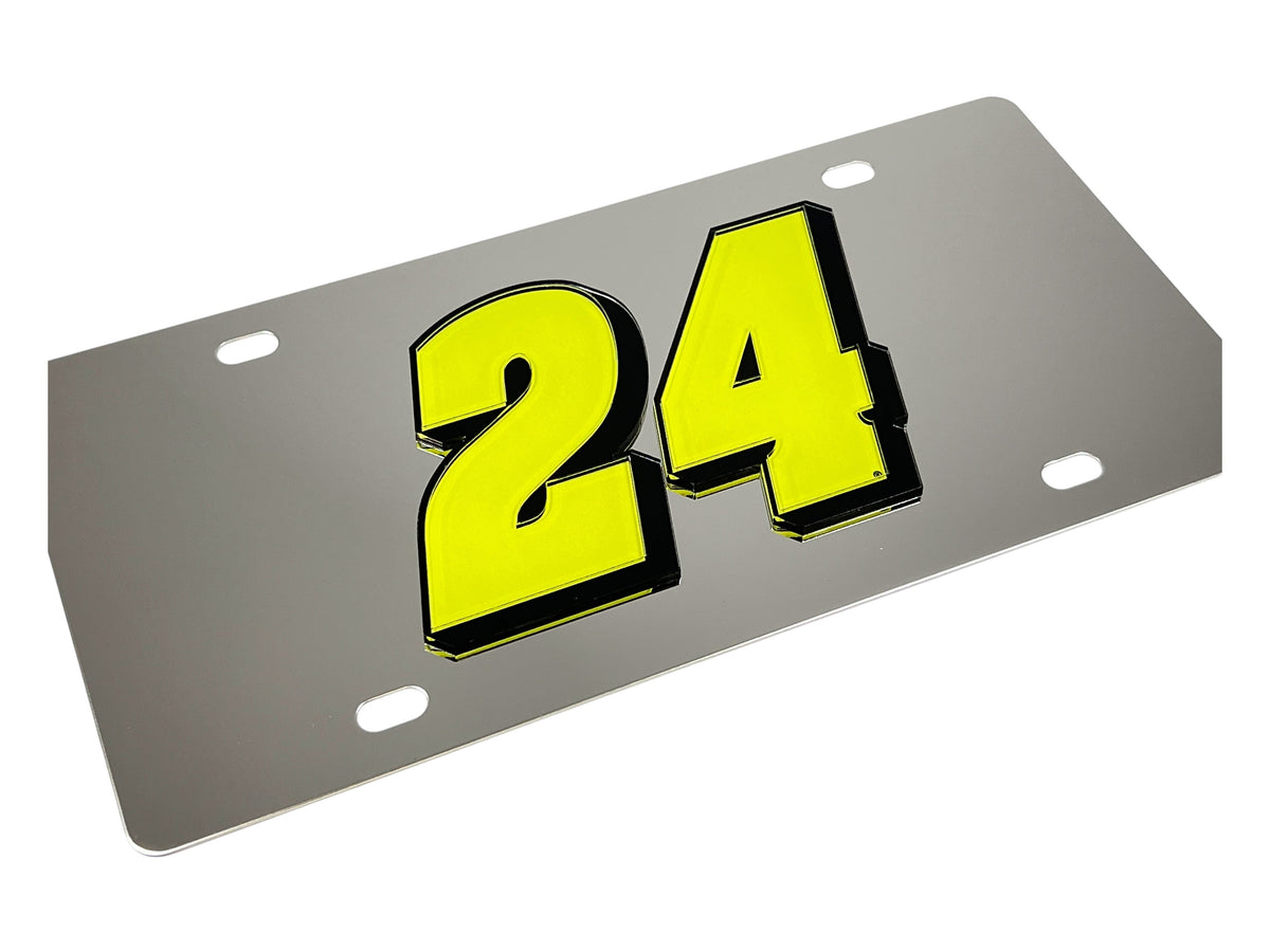 William Byron #24 Fluorescent Stainless Steel License Plate
