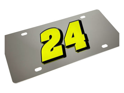 William Byron #24 Fluorescent Stainless Steel License Plate