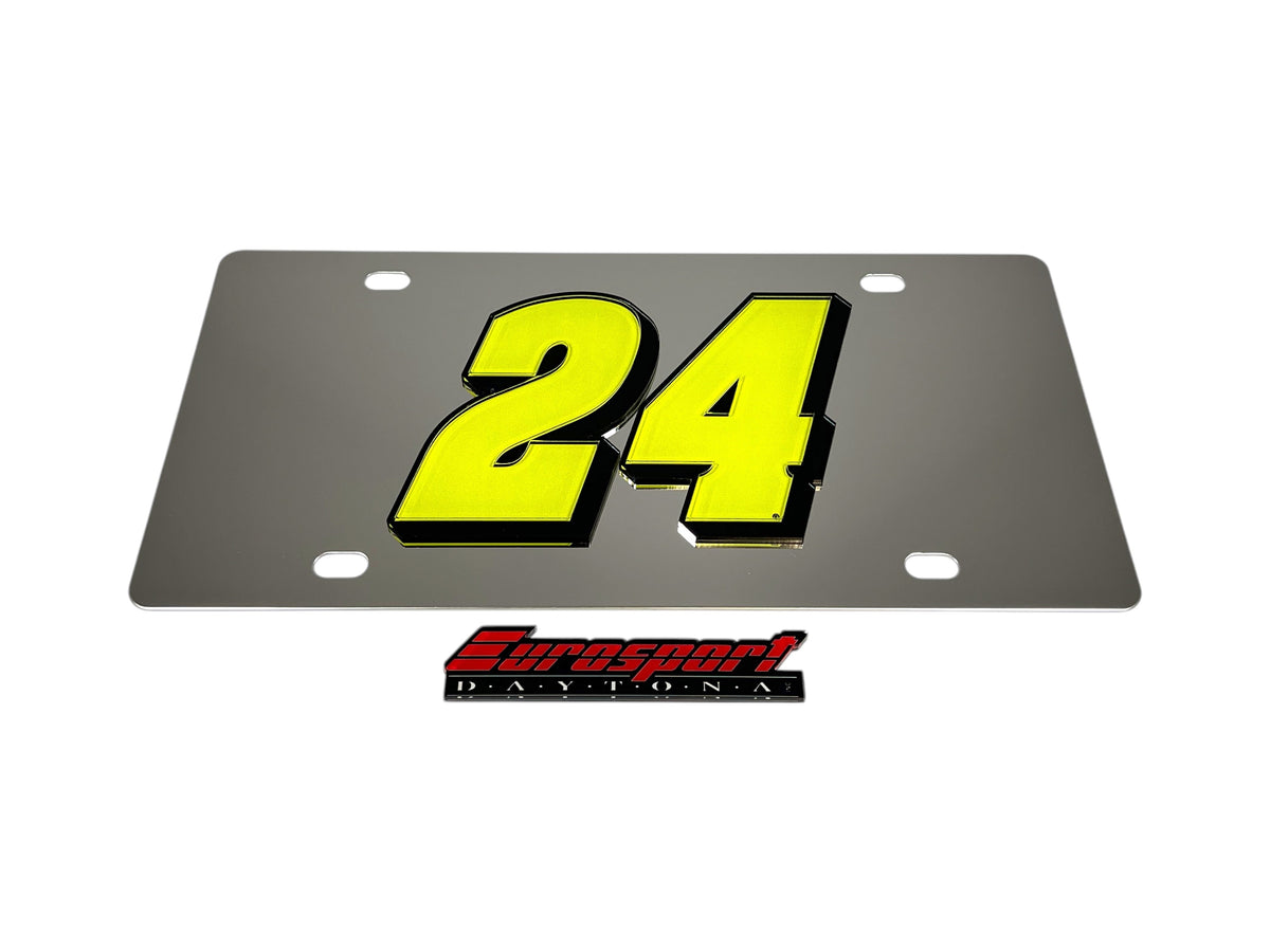 William Byron #24 Fluorescent Stainless Steel License Plate